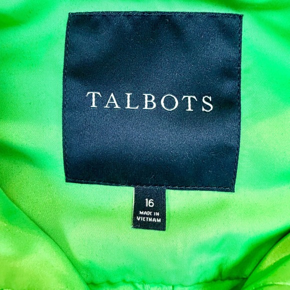 Talbots Bright Green Hooded Utility Jacket Women's Size 16 - Picture 5 of 9